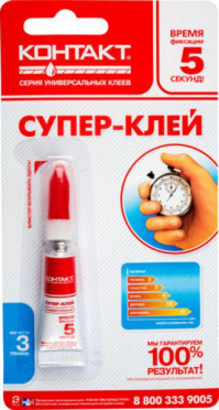 Супер-клей Контакт Универсальный 3гр блистер шоубокс/10 Супер-клей Контакт Универсальный 3гр блистер шоубокс/10