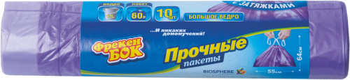 Мешки д/мусора ФРЕКЕН БОК с затяжкой 60л/10шт 15мкм цвета в асс/30 Мешки д/мусора ФРЕКЕН БОК с затяжкой 60л/10шт 15мкм цвета в асс/30