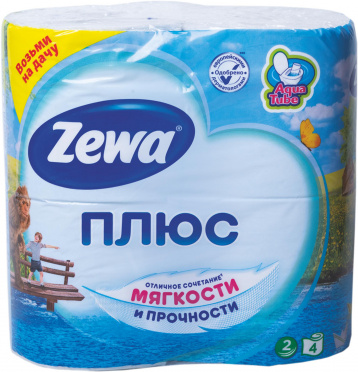 Туал.бумага ЗЕВА Плюс Белая 2сл 4рул/24 Туал.бумага ЗЕВА Плюс Белая 2сл 4рул/24