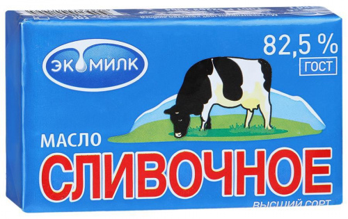 Масло сливочное Экомилк корова 82,5% 180г/13/БЗМЖ