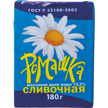 Спред Ромашка сливочная 72,5% растительно-жировой 180г/24