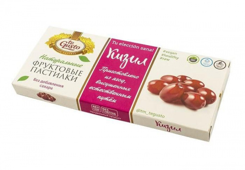 Фруктовые пастилки Te Gusto Кизил 40г/15 Фруктовые пастилки Te Gusto Кизил 40г/15