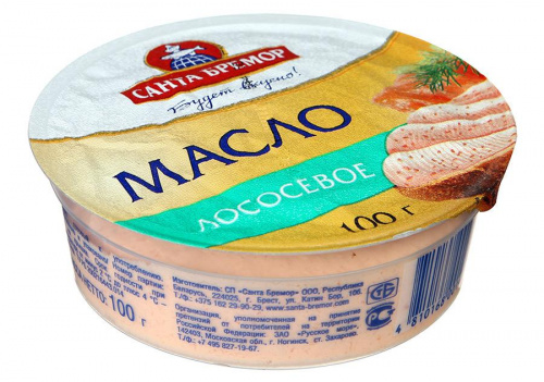 Масло лососевое САНТА БРЕМОР 100г/пл/уп/12 Масло лососевое САНТА БРЕМОР 100г/пл/уп/12