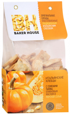 Итальянские хлебцы Baker House сем тыквы олив масло морск соль 250г/7 Итальянские хлебцы Baker House сем тыквы олив масло морск соль 250г/7