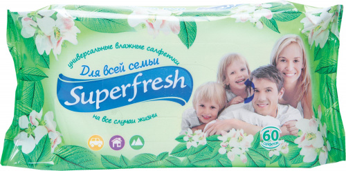 Салфетки влажные Superfresh д/всей семьи 60шт/12 Салфетки влажные Superfresh д/всей семьи 60шт/12