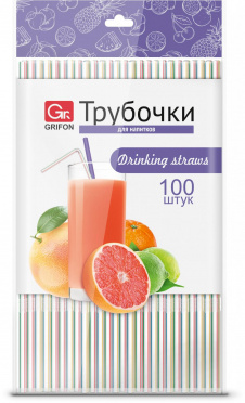 Трубочки д/напитков ГРИФОН 100шт 21см гофр арт.105-101/60 Трубочки д/напитков ГРИФОН 100шт 21см гофр арт.105-101/60