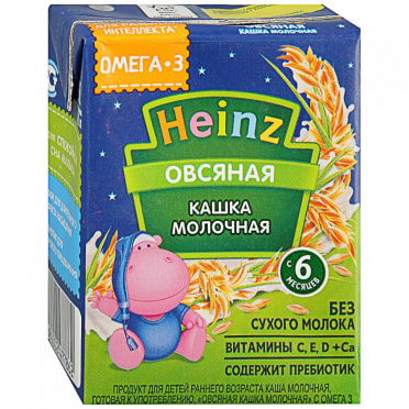 Каша молочная heinz овсяная с 5 мес 250 г