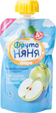 Пюре Фрутоняня 90г яблоко натуральное гуала-пак/12 Пюре Фрутоняня 90г яблоко натуральное гуала-пак/12