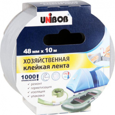Хозяйственная клейкая лента UNIBOB 48мм*10м серая, арт. 44264/6/1 Хозяйственная клейкая лента UNIBOB 48мм*10м серая, арт. 44264/6/1