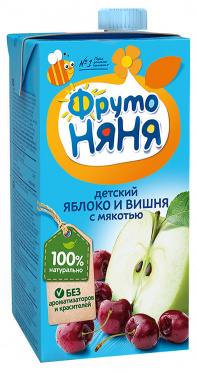 Сок Фрутоняня 0,5л яблоко вишня осветленный т/п/25 Сок Фрутоняня 0,5л яблоко вишня осветленный т/п/25