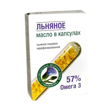 Масло Льняное капсулированное №180 /18/Компас здоровья Масло Льняное капсулированное №180 /18/Компас здоровья