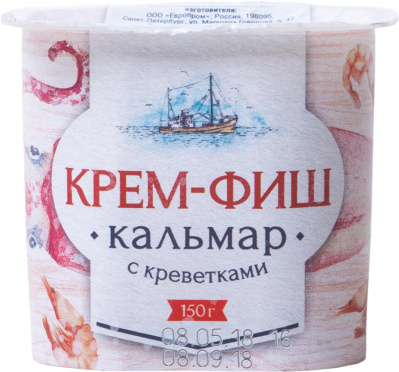 Паста рыбная Крем-фиш кальмар креветка 150г пластик/банка/6/Европром Паста рыбная Крем-фиш кальмар креветка 150г пластик/банка/6/Европром