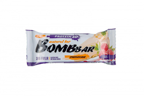 Батончик BOMBBAR Малиновый чизкейк протеиновый 60г/20 Батончик BOMBBAR Малиновый чизкейк протеиновый 60г/20