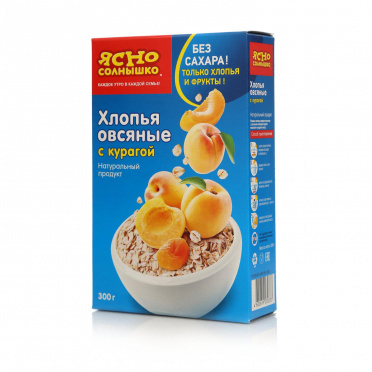 Хлопья ЯСНО СОЛНЫШКО Овсяные с курагой 300г к/кор/8 Хлопья ЯСНО СОЛНЫШКО Овсяные с курагой 300г к/кор/8