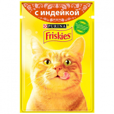 Корм для кошек ФРИСКИС влажн. индейка 85г пауч/24 Корм для кошек ФРИСКИС влажн. индейка 85г пауч/24