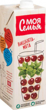 Нектар МОЯ СЕМЬЯ 0,95л Вишня-Мята т/п/8 Нектар МОЯ СЕМЬЯ 0,95л Вишня-Мята т/п/8