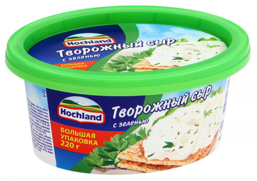 Сыр творожный Хохланд Зелень 60% 220г ванна/6/БЗМЖ Сыр творожный Хохланд Зелень 60% 220г ванна/6/БЗМЖ