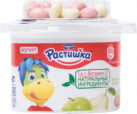 Йогурт Растишка 3% Яблоко груша + печенье 118г пл/ст/9/БЗМЖ Йогурт Растишка 3% Яблоко груша + печенье 118г пл/ст/9/БЗМЖ