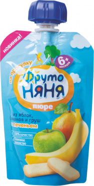 Пюре Фрутоняня 90г яблоко банан груша печенье гуала-пак/12 Пюре Фрутоняня 90г яблоко банан груша печенье гуала-пак/12