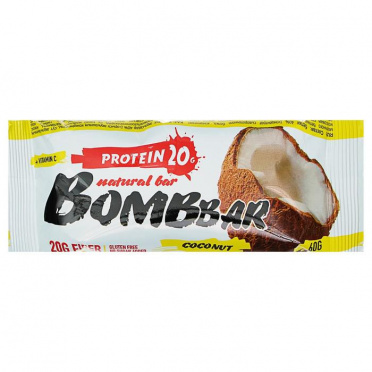 Батончик BOMBBAR Кокос протеиновый 60г/20 Батончик BOMBBAR Кокос протеиновый 60г/20
