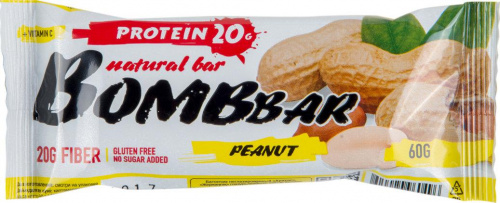 Батончик BOMBBAR SLIM Арахис протеиновый 35г/30 Батончик BOMBBAR SLIM Арахис протеиновый 35г/30