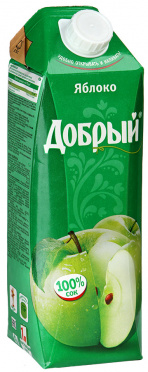 Нектар ДОБРЫЙ 1л Яблоко т/п/12 Нектар ДОБРЫЙ 1л Яблоко т/п/12
