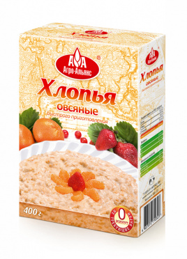 Хлопья АГРО-АЛЬЯНС овсяные№ 1 400г к/кор/12 Хлопья АГРО-АЛЬЯНС овсяные№ 1 400г к/кор/12