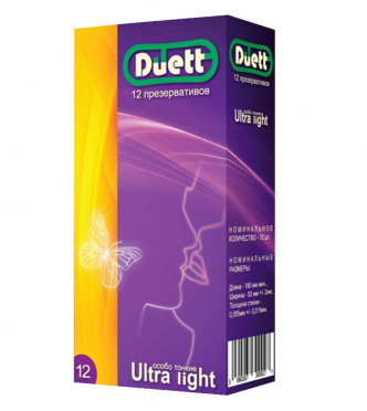 Презервативы Дуэт ultra light №3/12 Презервативы Дуэт ultra light №3/12