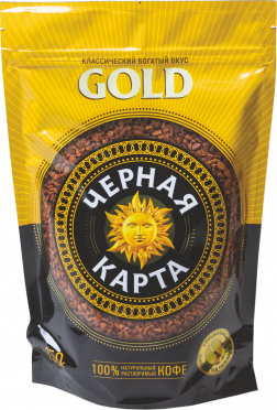 Kофе ЧЕРНАЯ КАРТА Голд растворимый 150г п/пак/6 Kофе ЧЕРНАЯ КАРТА Голд растворимый 150г п/пак/6