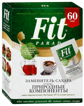 Заменитель сахара ФитПарад №7 саше 60шт 60г/32 Заменитель сахара ФитПарад №7 саше 60шт 60г/32