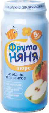 Пюре Фрутоняня 250г яблоко персик ст/б/12 Пюре Фрутоняня 250г яблоко персик ст/б/12