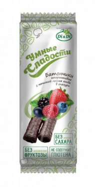 Батончики безглютеновые с начинкой Лесная ягода 20г/Умные сладости /20 Батончики безглютеновые с начинкой Лесная ягода 20г/Умные сладости /20