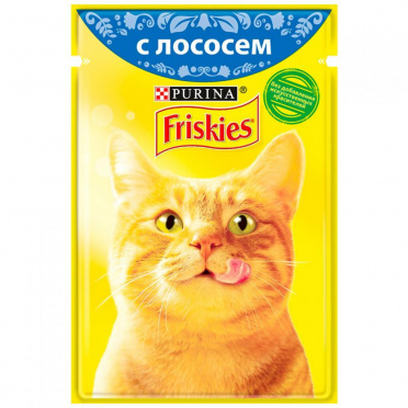 Корм для кошек ФРИСКИС влажн. лосось 85г пауч/24 Корм для кошек ФРИСКИС влажн. лосось 85г пауч/24