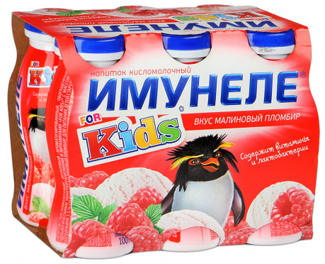 Напиток с соком Имунеле Кидс Малина-Пломбир 1,5% 100г пл/бут/6/ВБД Напиток с соком Имунеле Кидс Малина-Пломбир 1,5% 100г пл/бут/6/ВБД