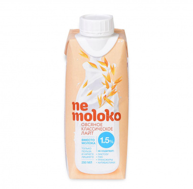 Напиток овсяный Nemoloko ЛАЙТ 1,5% классический 250мл т/п/12 Напиток овсяный Nemoloko ЛАЙТ 1,5% классический 250мл т/п/12