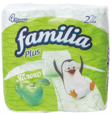 Туал. бумага FAMILIA PLUS Яблоко/Весенний цвет 2слоя 4рулона/16 Туал. бумага FAMILIA PLUS Яблоко/Весенний цвет 2слоя 4рулона/16
