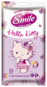 Салфетки влажные Smile Hello Kitty 15шт/96 Салфетки влажные Smile Hello Kitty 15шт/96