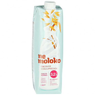 Напиток овсяный Nemoloko 3,2% классический 1л т/п/12 Напиток овсяный Nemoloko 3,2% классический 1л т/п/12
