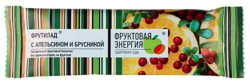 Батончик фруктовый Фрутилад с апельсином и брусникой 30г/24 Батончик фруктовый Фрутилад с апельсином и брусникой 30г/24