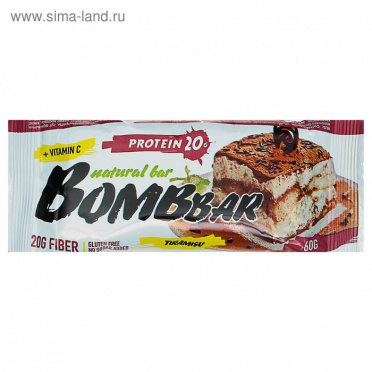 Батончик BOMBBAR Тирамису протеиновый 60г/20 Батончик BOMBBAR Тирамису протеиновый 60г/20