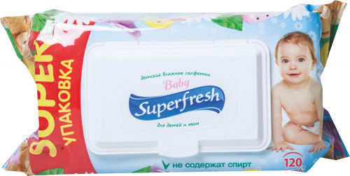 Салфетки влажные Superfresh д/детей и мам 120шт/9 Салфетки влажные Superfresh д/детей и мам 120шт/9