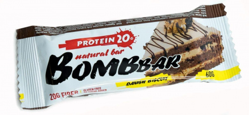 Батончик BOMBBAR Датский бисквит протеиновый 60г/20 Батончик BOMBBAR Датский бисквит протеиновый 60г/20