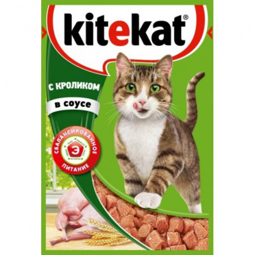 Корм для кошек Китекет кролик в соусе 85г пауч/28 Корм для кошек Китекет кролик в соусе 85г пауч/28